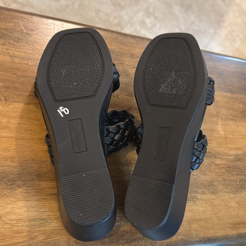 White Mt. Black Wedge Sandals - Picture 6 of 7
